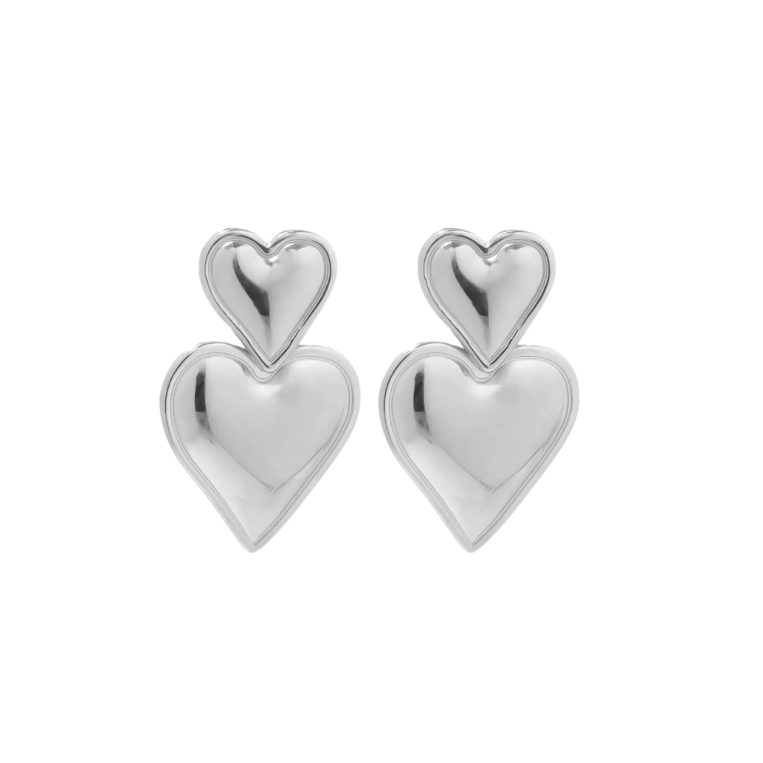 Adeline | Boucles d'oreilles en forme de cœur plaquées