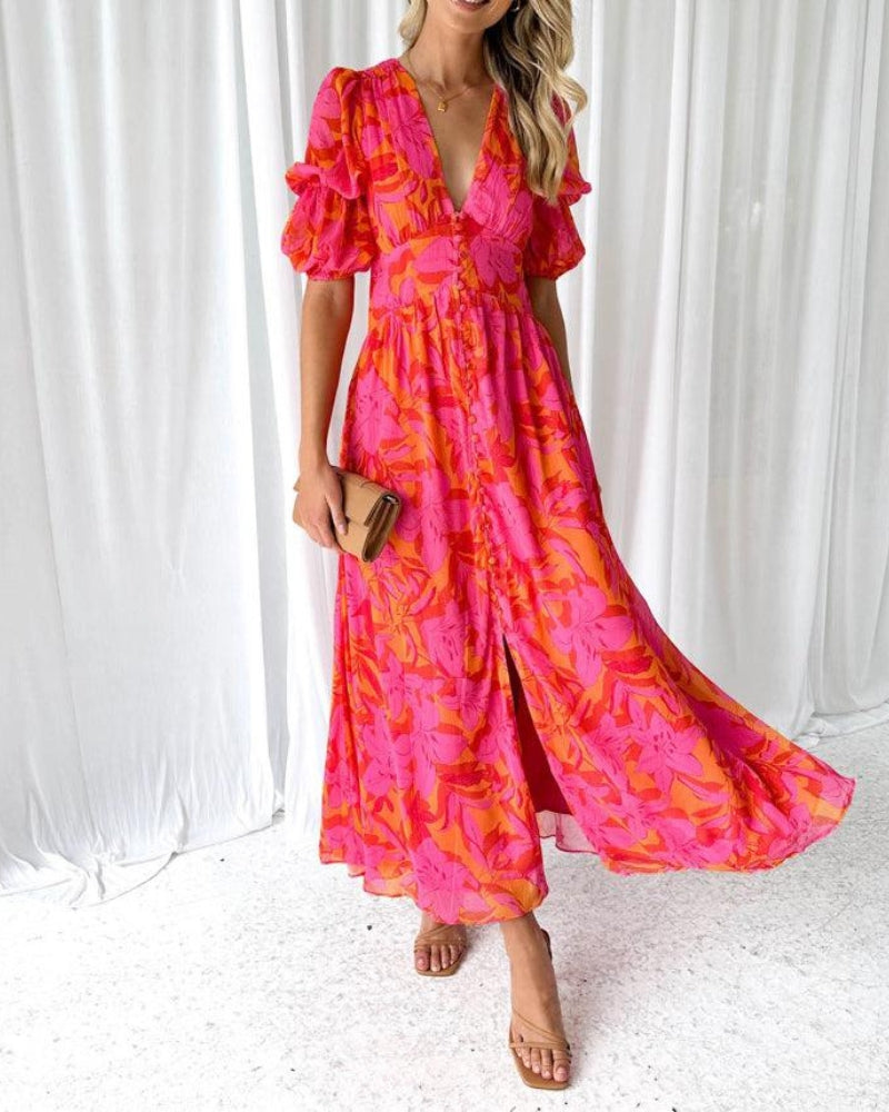 Jacqueline™ | Robe Longue Élégante à Fleurs