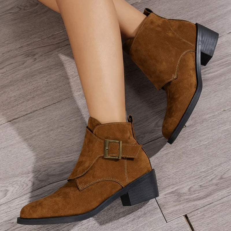 Pauline | Bottes Vintage à Talon Épais