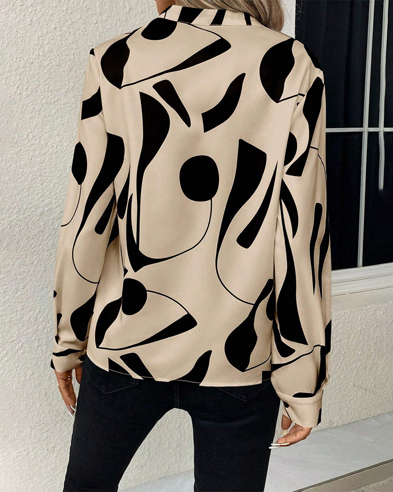 Amandine | Blouse Imprimée Avec Col Haut