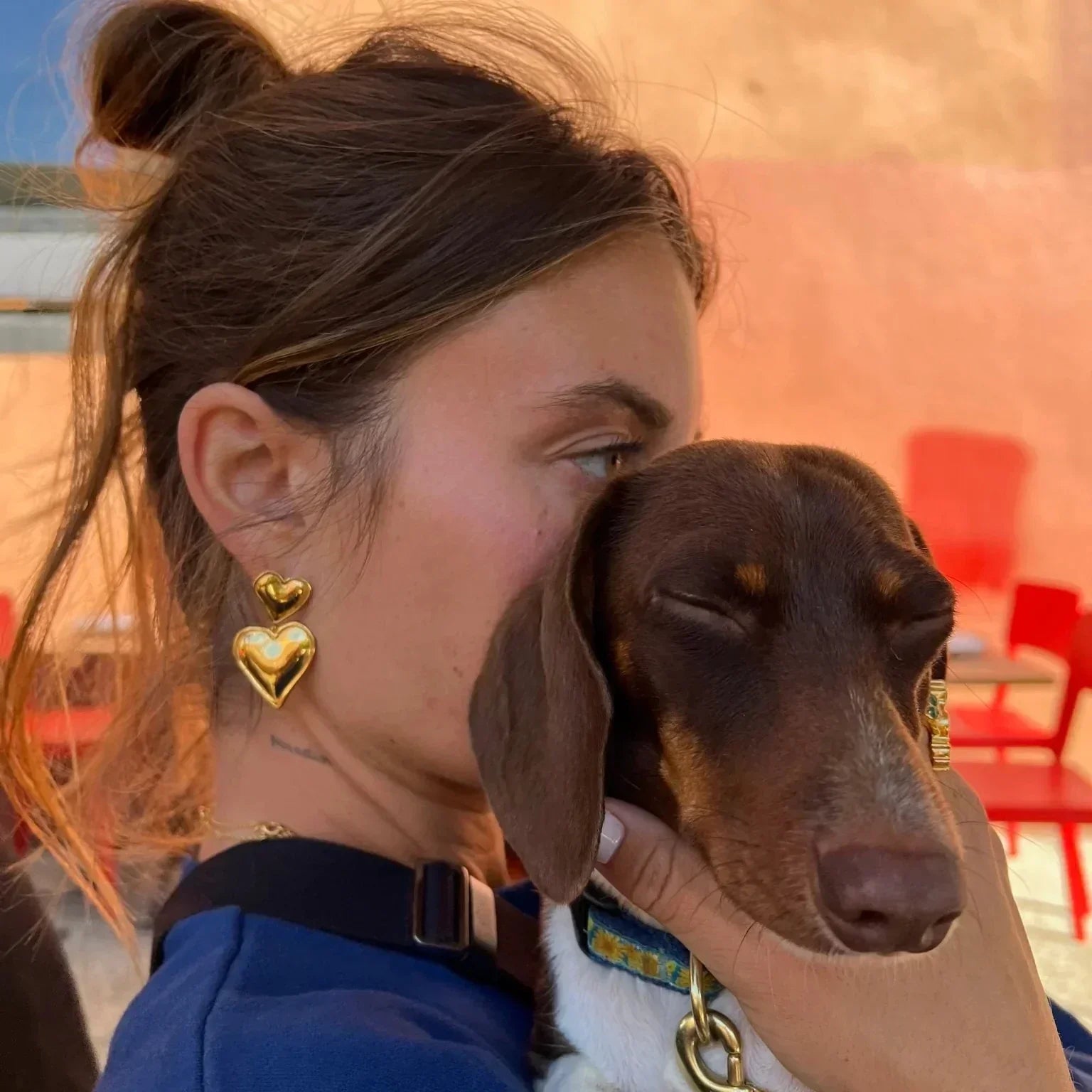 Adeline | Boucles d'oreilles en forme de cœur plaquées
