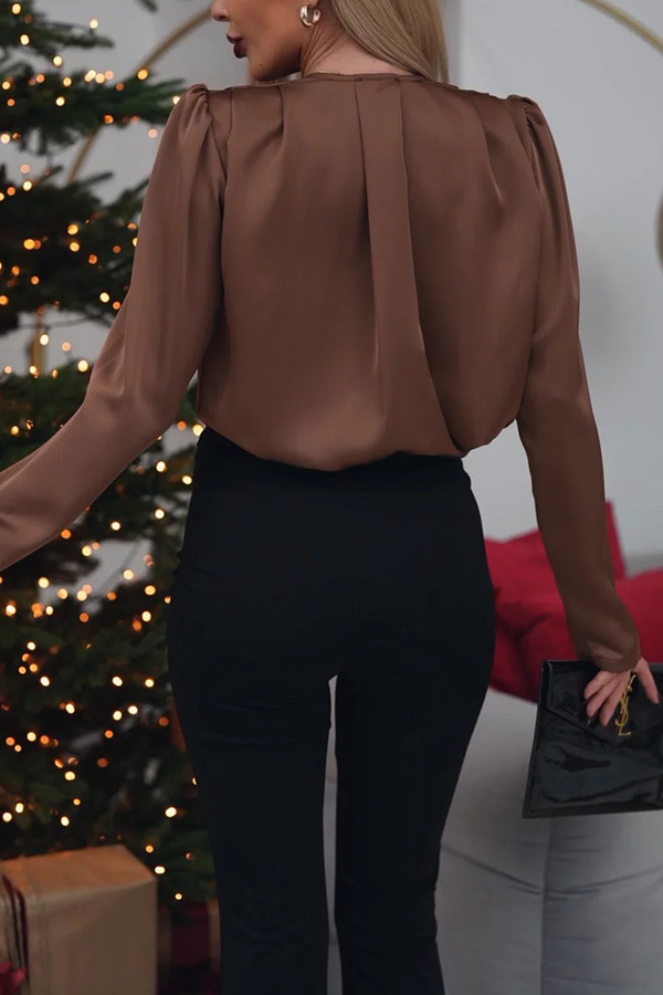 Clara | Élégante Blouse en Satin avec Détail Floral
