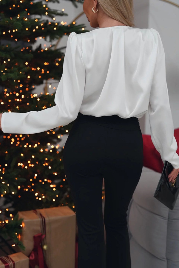 Clara | Élégante Blouse en Satin avec Détail Floral