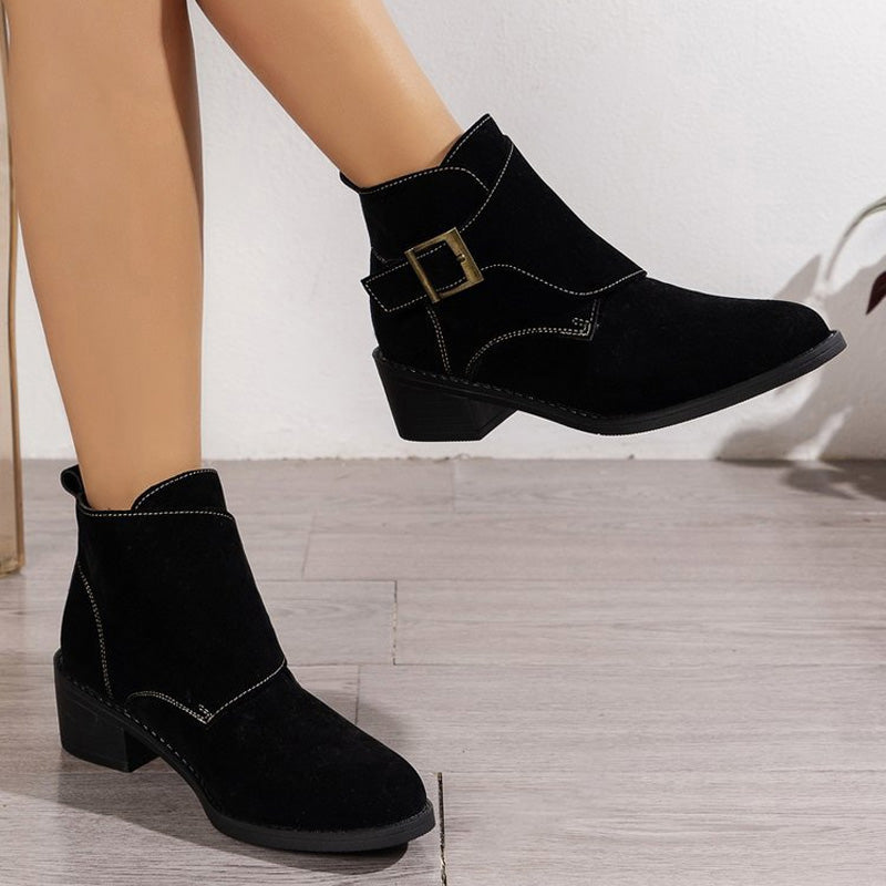 Pauline | Bottes Vintage à Talon Épais