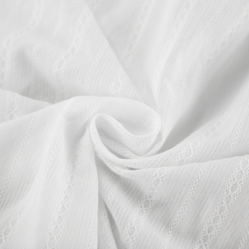 Ambre | Blouse Boutonnée à Manches à Nouer Rayée