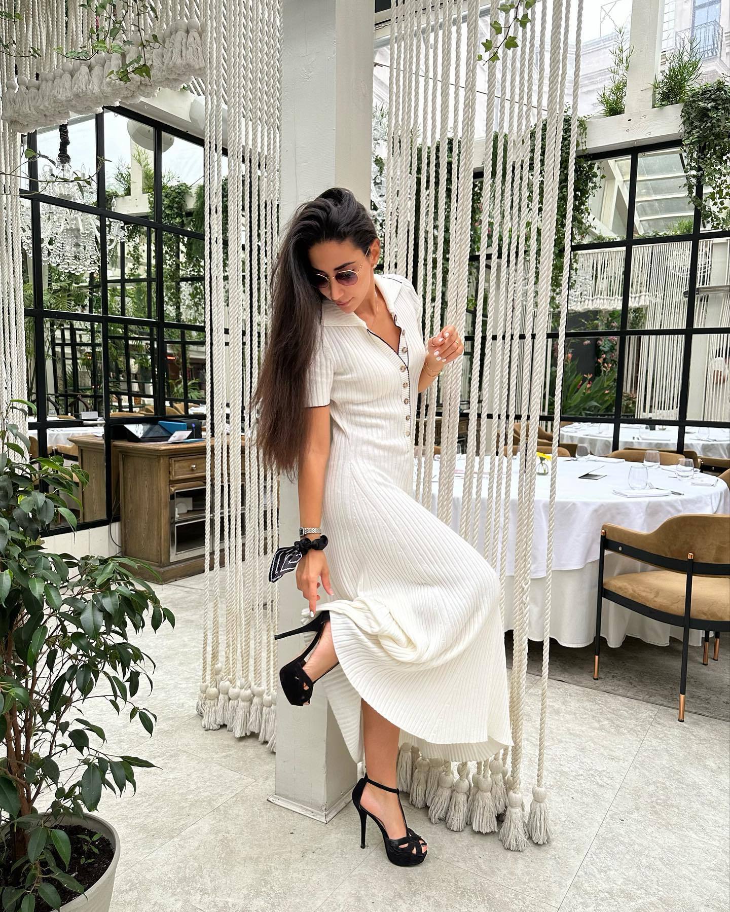 Élise | Robe Maxi Polo Côtelée