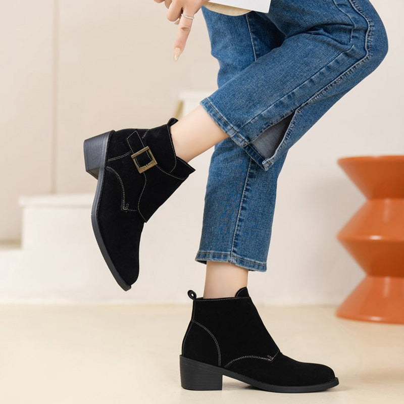Pauline | Bottes Vintage à Talon Épais