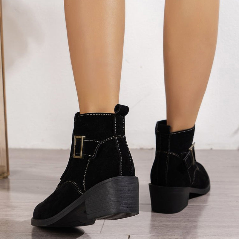 Pauline | Bottes Vintage à Talon Épais