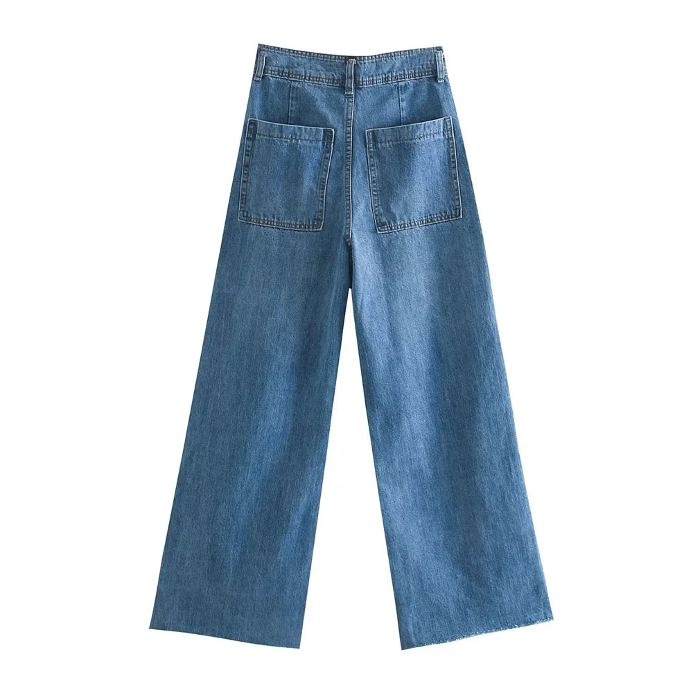 Henriette | Jean large pastel taille haute