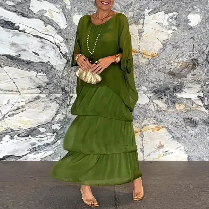 Venisa - Robe en mousseline superposée