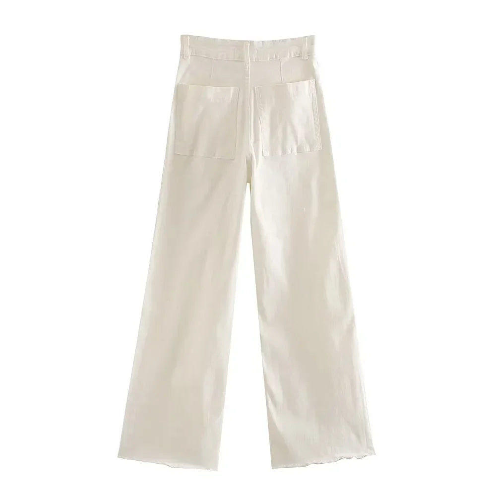Henriette | Jean large pastel taille haute