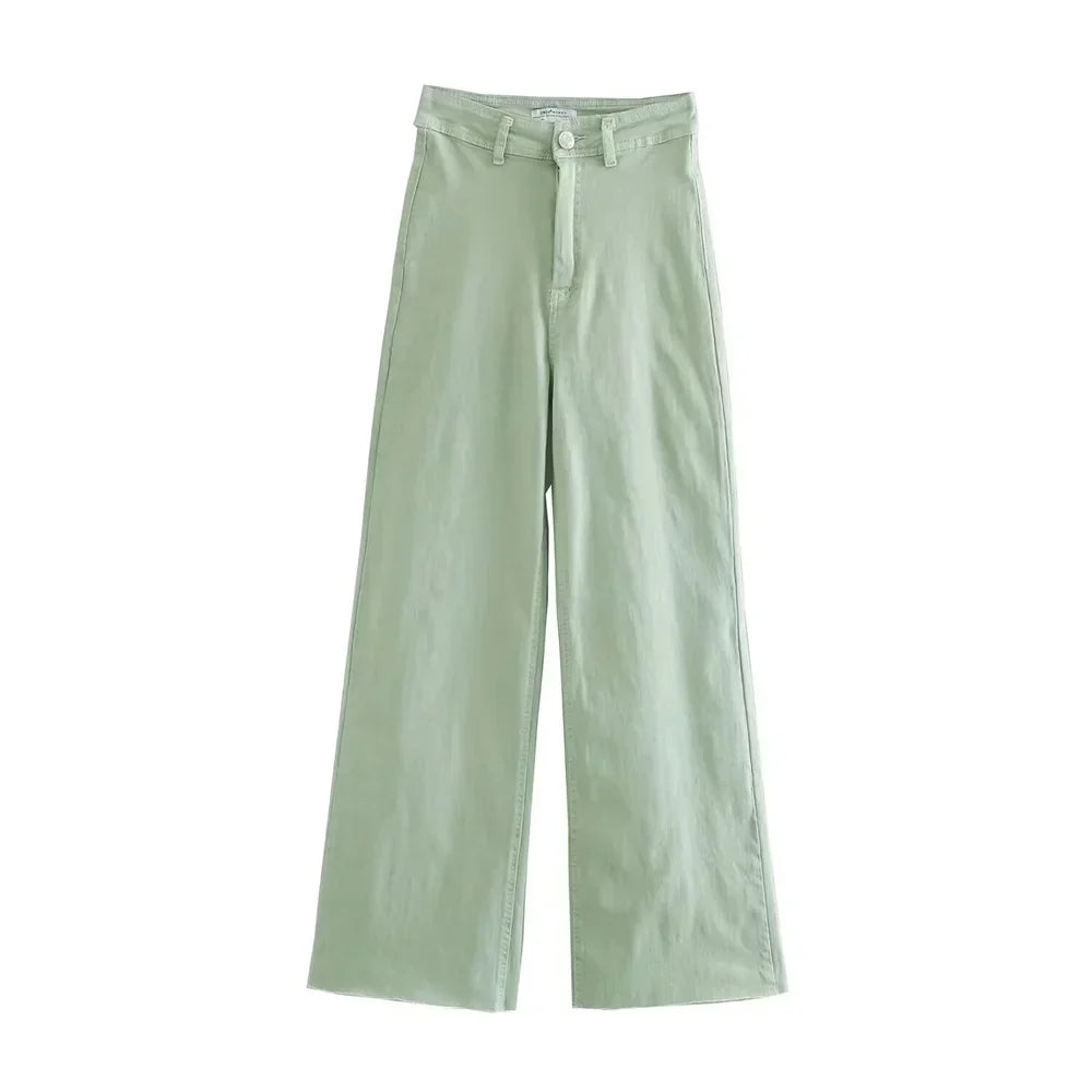 Henriette | Jean large pastel taille haute