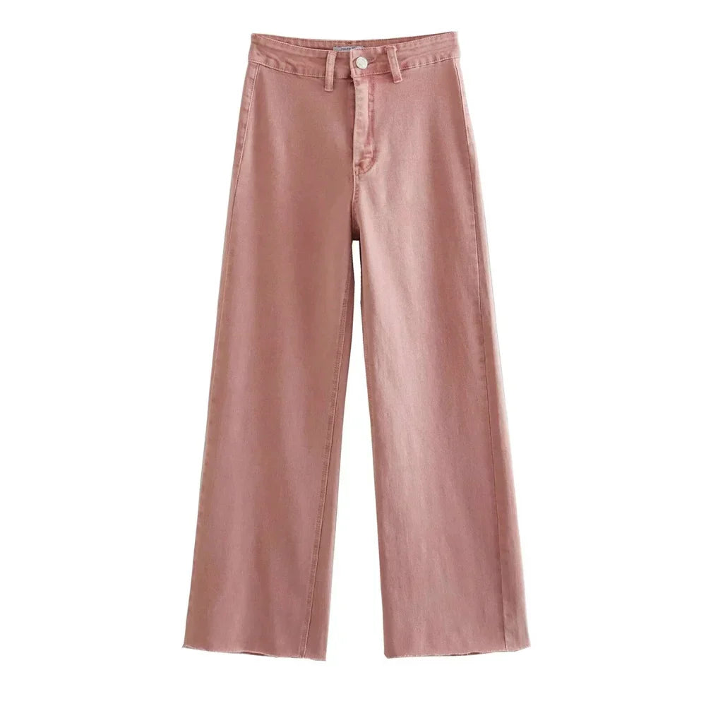 Henriette | Jean large pastel taille haute