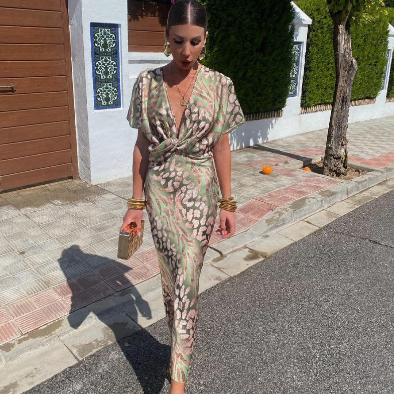 Rina™ - Robe Maxi à Col V pour Femmes