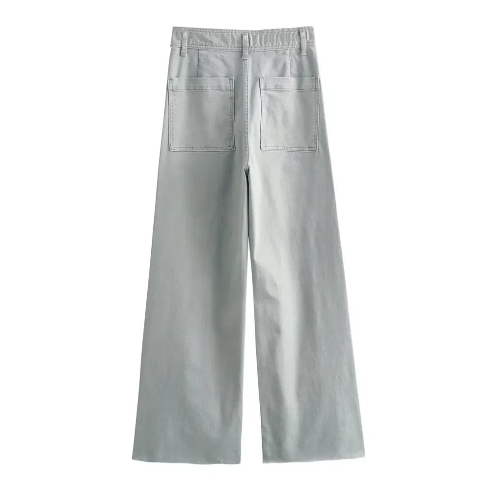 Henriette | Jean large pastel taille haute