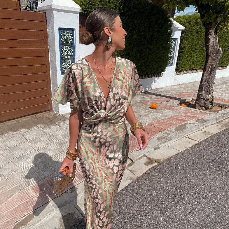 Rina™ - Robe Maxi à Col V pour Femmes
