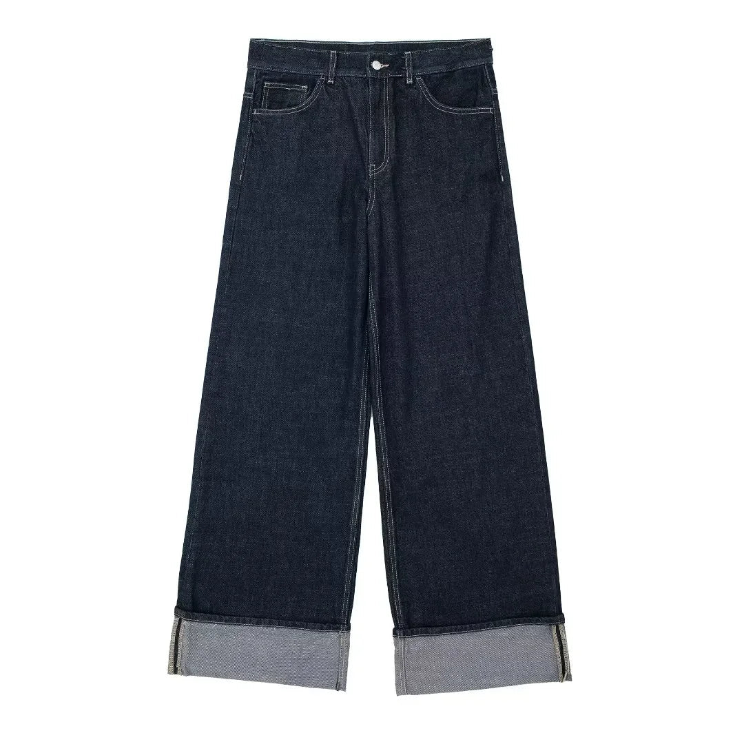 Hermine | Jeans en denim taille haute à jambe large