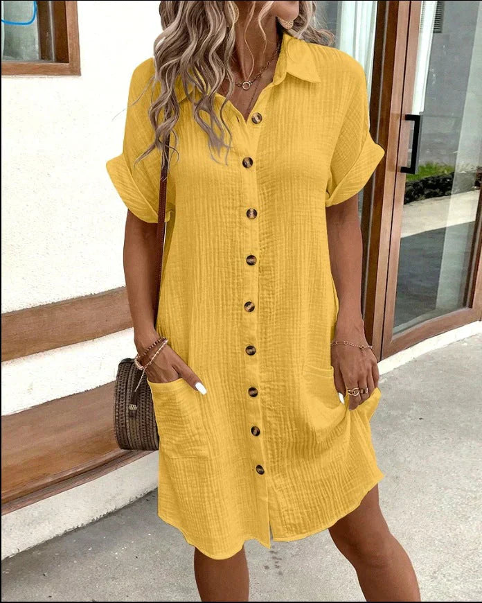 Dunya - Robe polo ceinturée