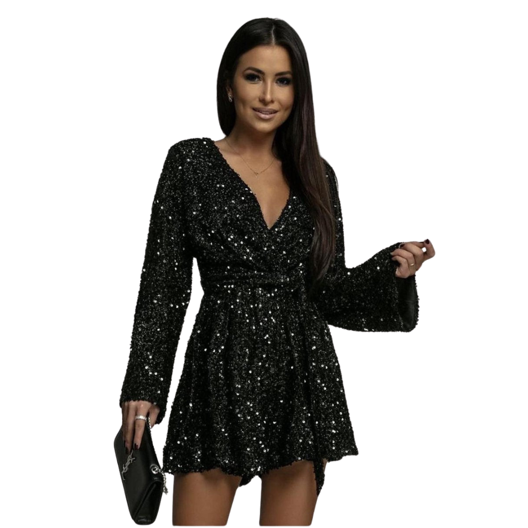 Catherine | Robe Salopette à Paillettes