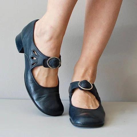 Myla™ Chaussures à Talons en Cuir Uniques et Confortables