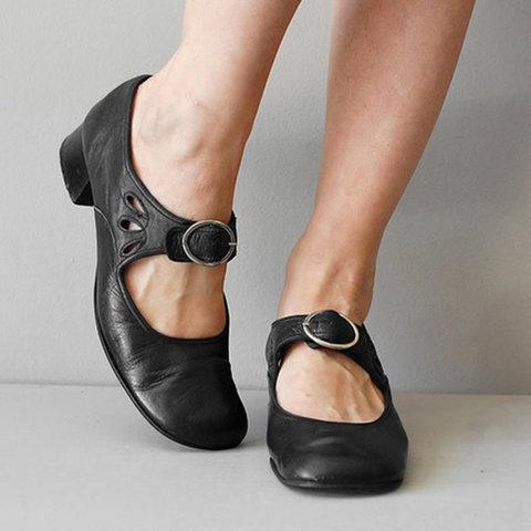 Myla™ Chaussures à Talons en Cuir Uniques et Confortables