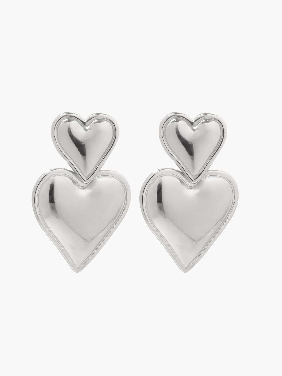 Adeline | Boucles d'oreilles en forme de cœur plaquées