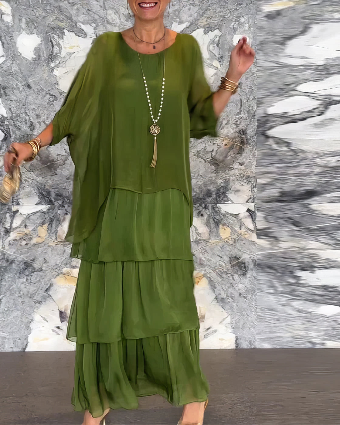 Colette™ | Robe Fluide à Étages Élégante