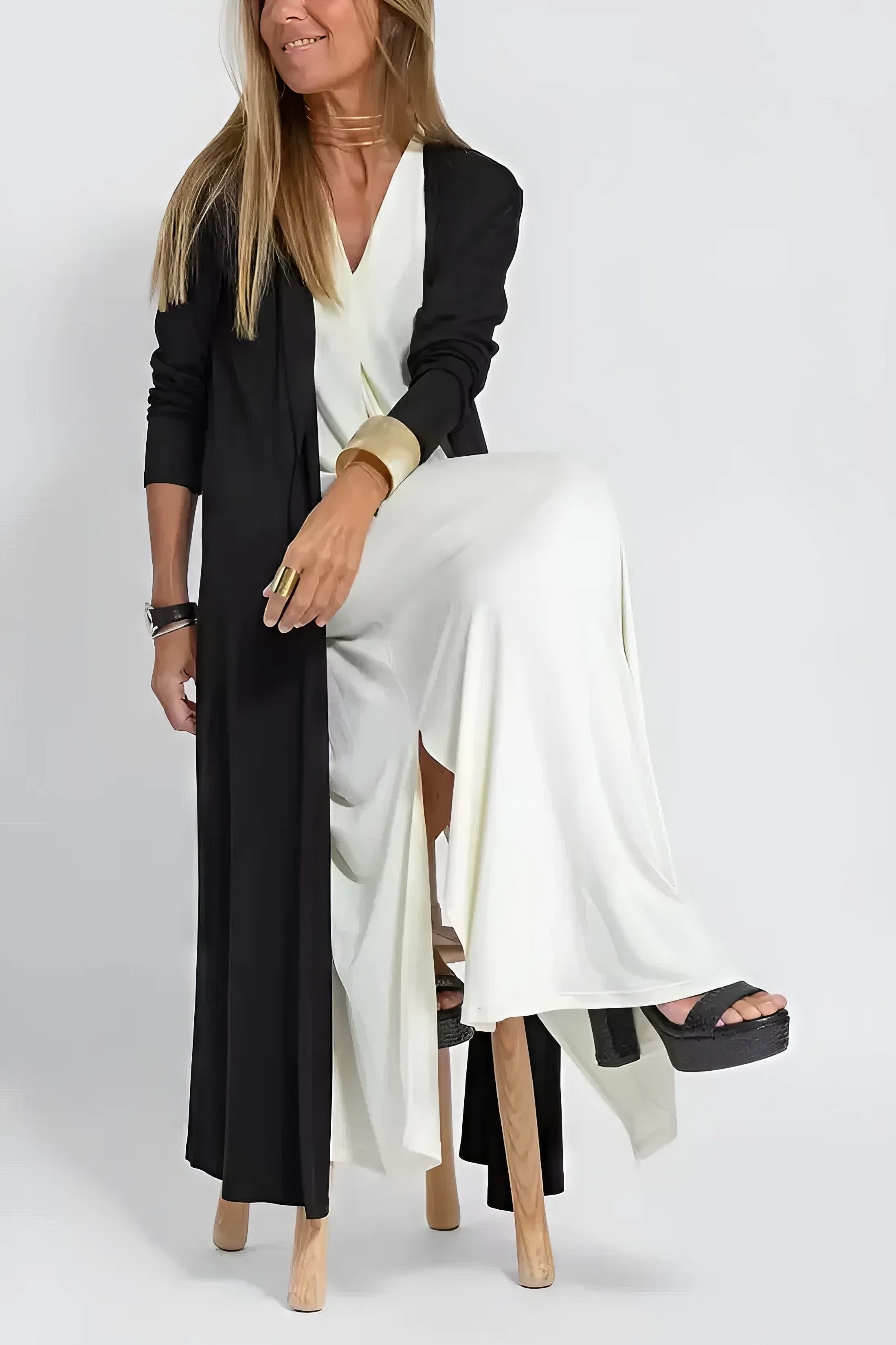 Clémence™ | Robe Élégante Noire Sans Manches
