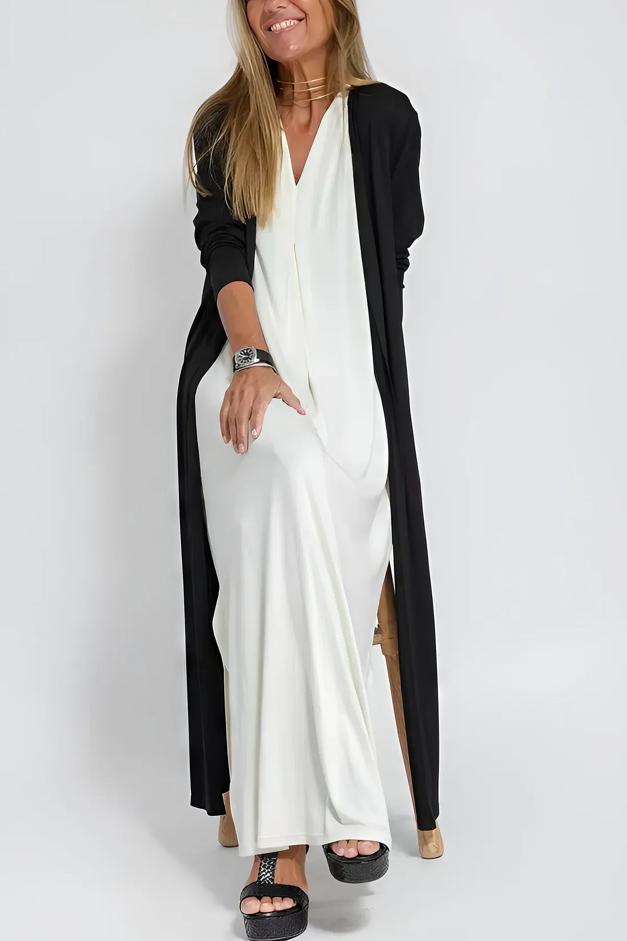Clémence™ | Robe Élégante Noire Sans Manches
