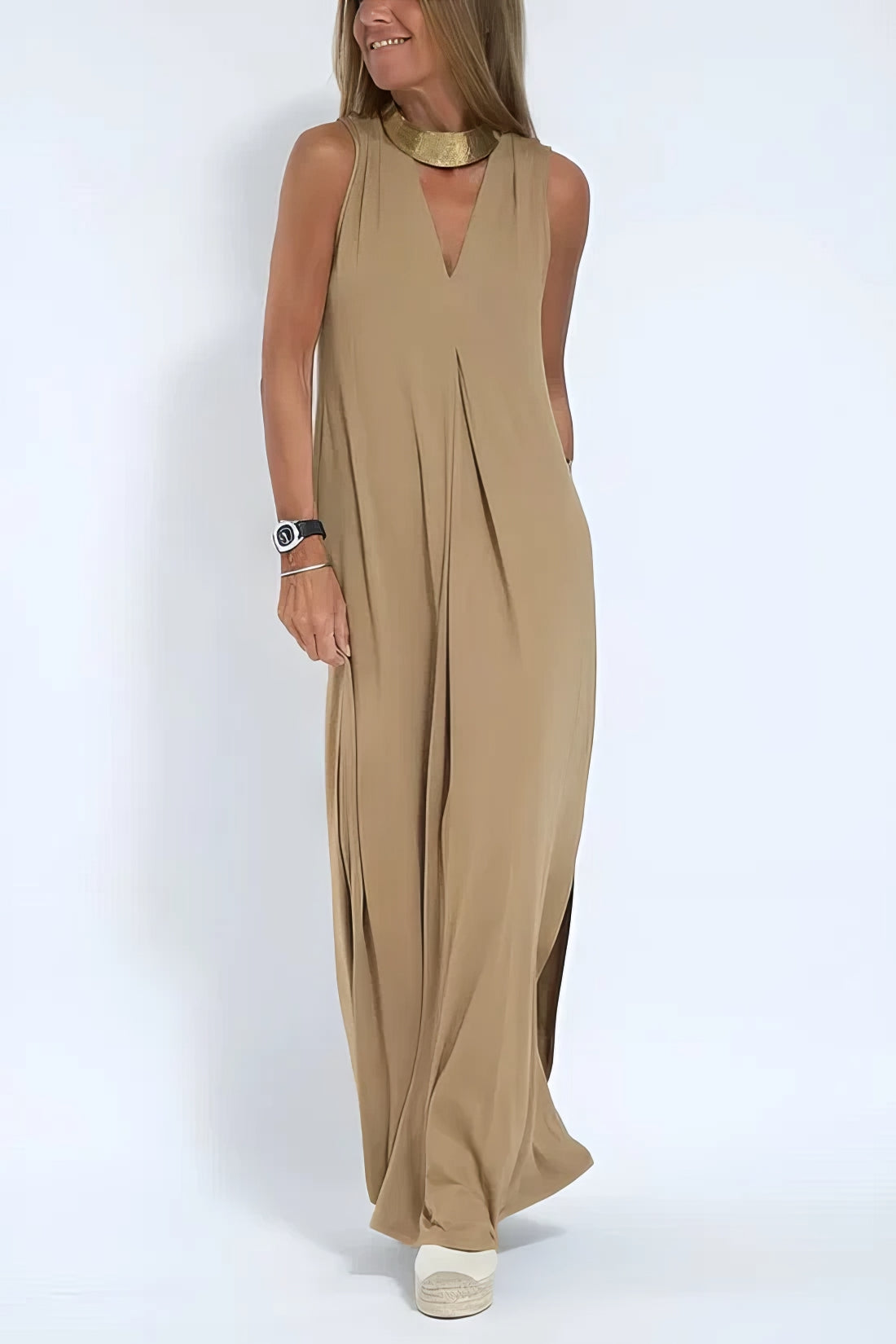 Clémence™ | Robe Élégante Noire Sans Manches