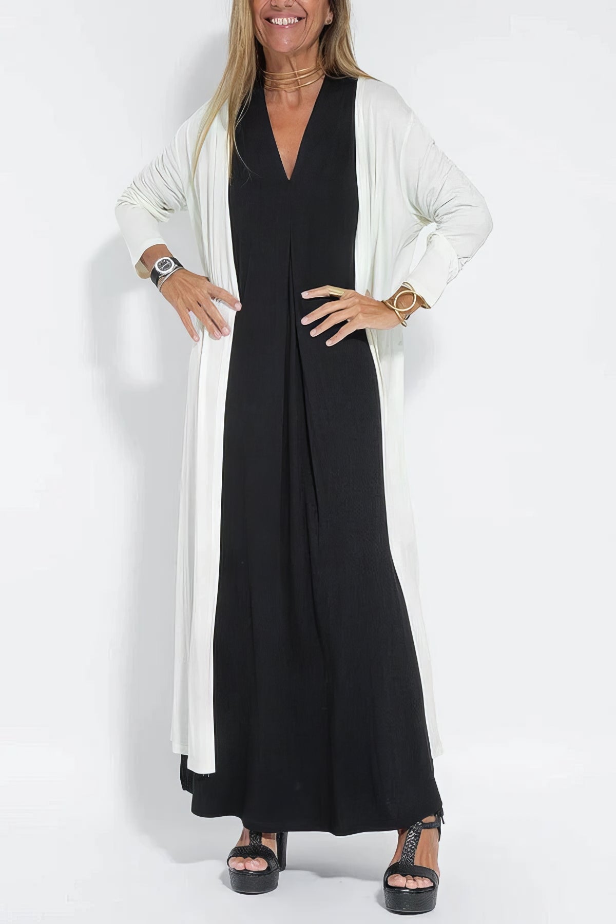 Clémence™ | Robe Élégante Noire Sans Manches