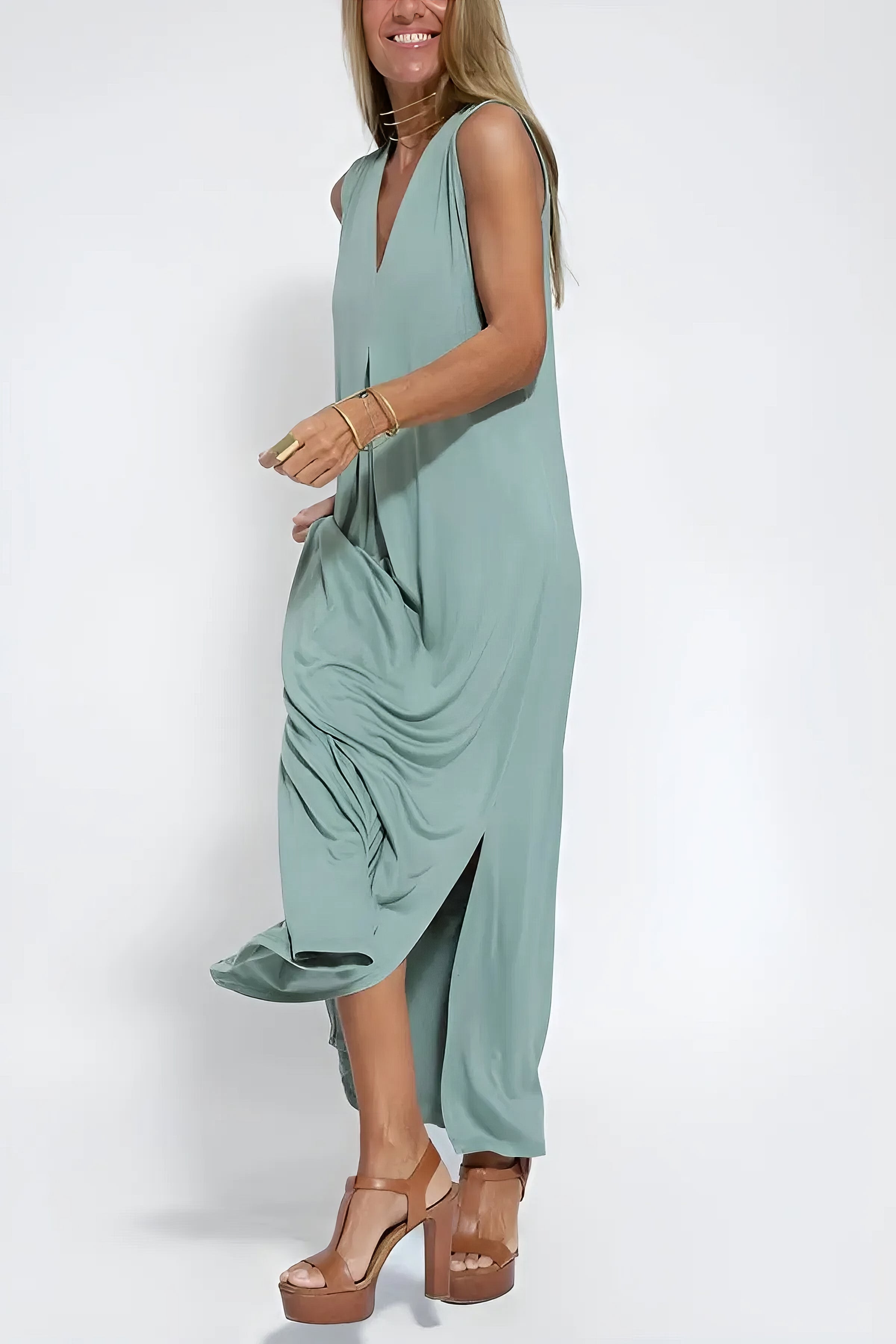 Clémence™ | Robe Élégante Noire Sans Manches